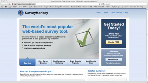 Site da Survey Monkey